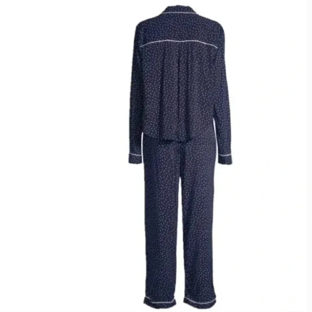 Rails Pajamas Set 2 Piece Long Sleeve Top & Pants Mini Hearts Navy Blue Small